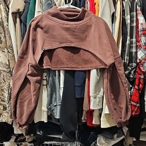 POPFLEX Chocolate Cropped Sweatshirt